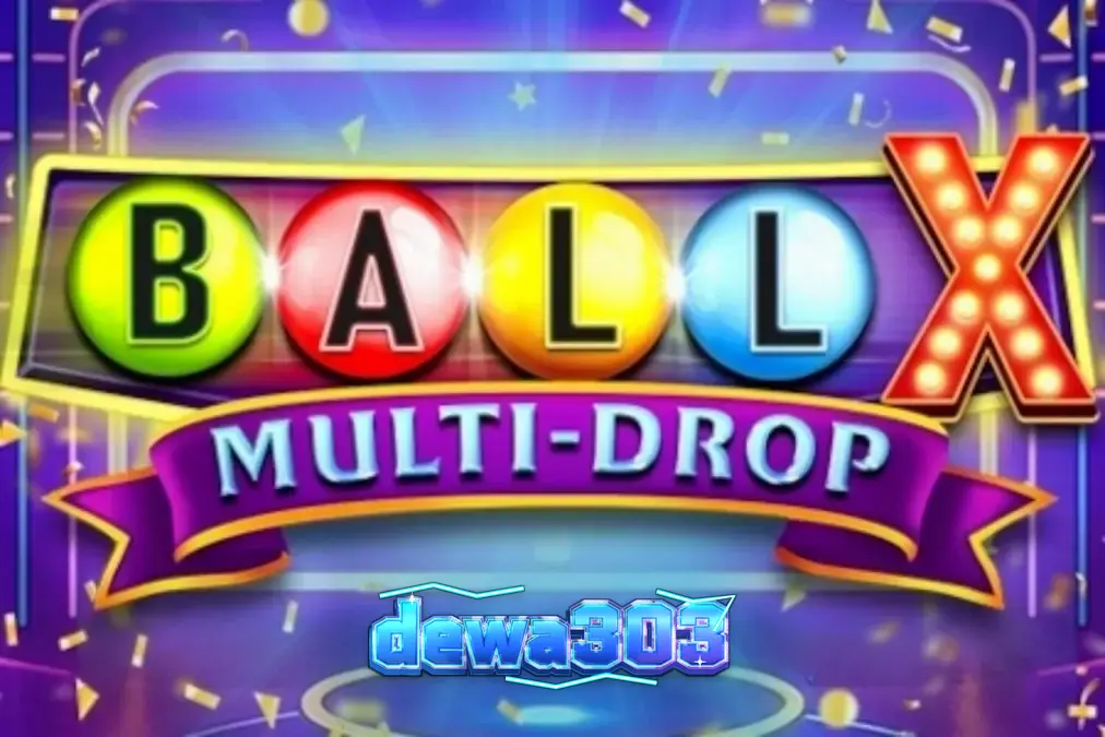 Tampilan visual neon dari mesin slot Ball X Multi-Drop